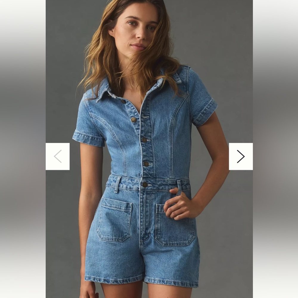 Rollas sailor denim romper.
